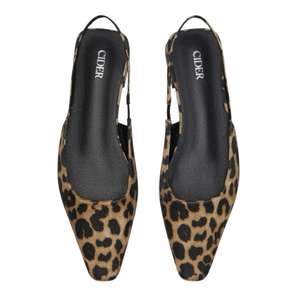 NWOT-CIDER-SLING BACK SLIDES-ANIMAL PRINT-WOMENS SIZE 38/7.5